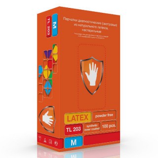 Перчатки смотровые латексные Safe&Care TL203 с покрытием